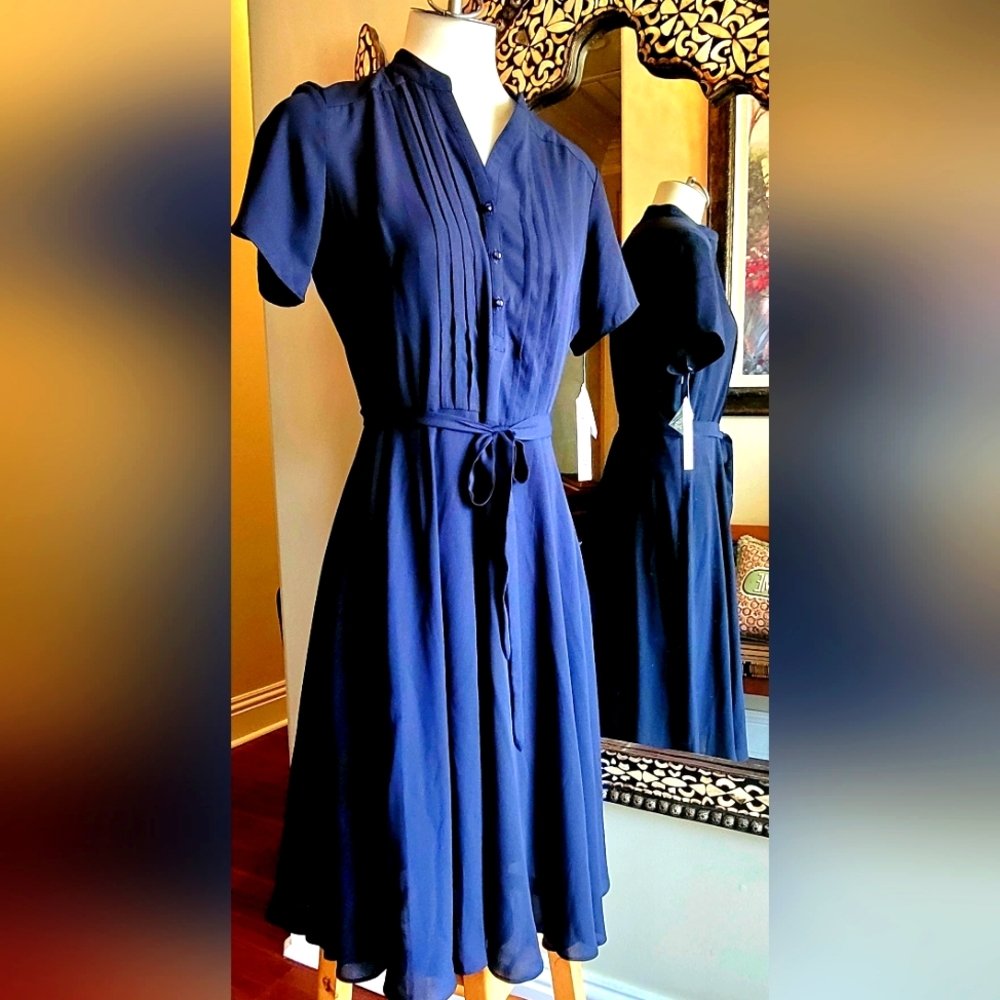 Nanette Lepore size 6 navy blue dress nwt